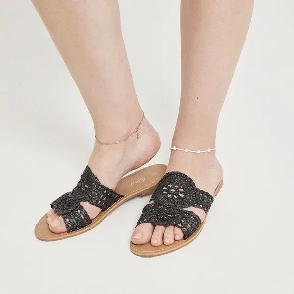 Sportsgirl Chloe Woven Slide Black Sandals Women Size 9 New With Box RRP$59.95 - Picture 3 of 5